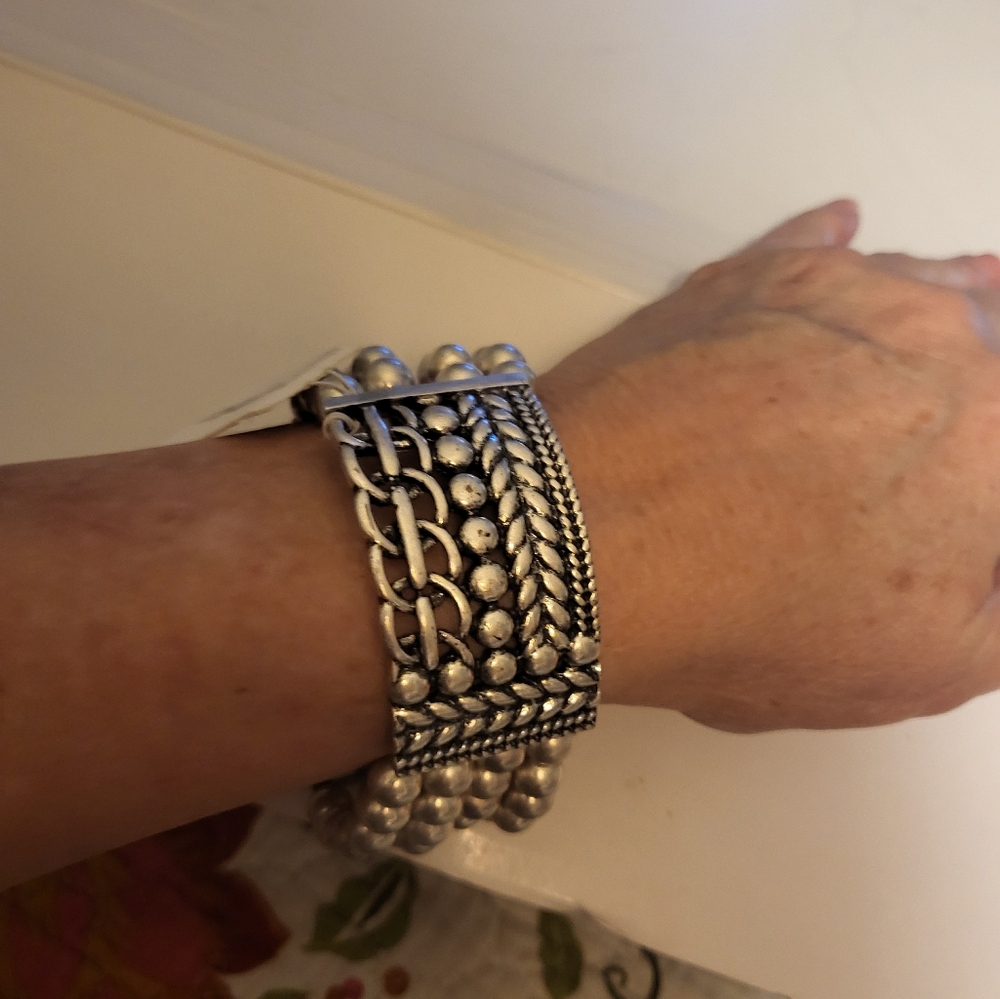 Catherine Stein Silvertone  Braided Women's Bracelet